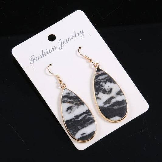 Natural Stone Eardrops 22x45mm