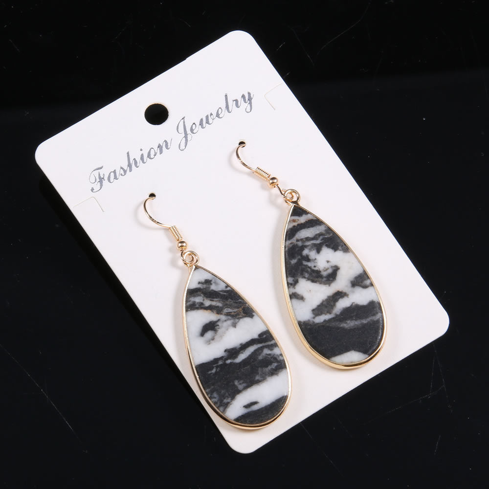 Natural Stone Eardrops 22x45mm