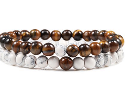 Yin Yang Distance Match Bracelets | Unisex Natural Stone Beaded Couple Set