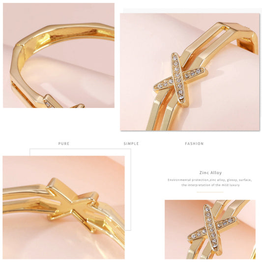 Polygonal Mixed Metal Bangle Alloy