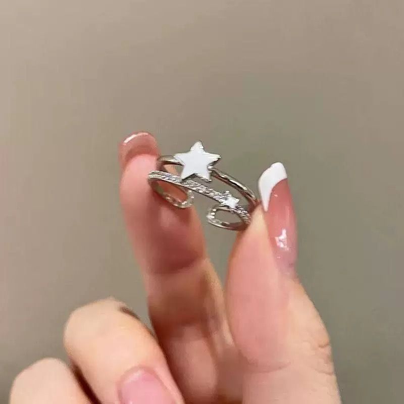 Stylish Double-layer Star Zircon Ring For Women