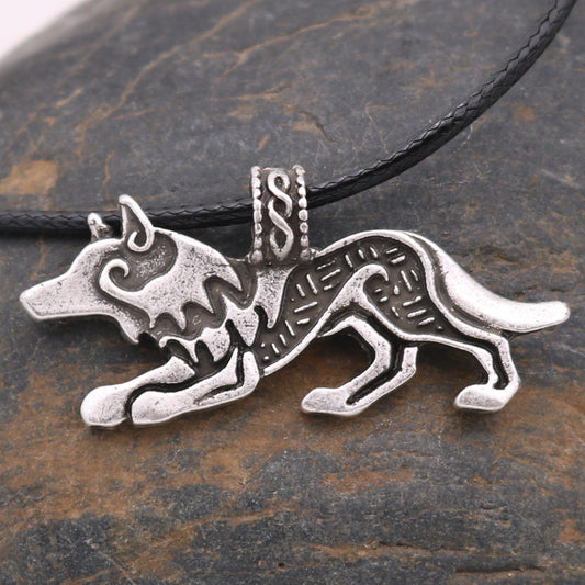 Mixed Metal Wolf Necklace Jewelry