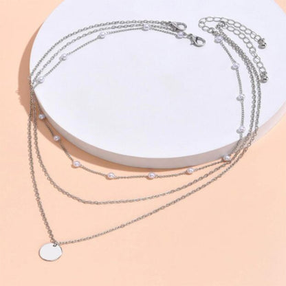 Women Retro Alloy Layered Clavicle Necklace