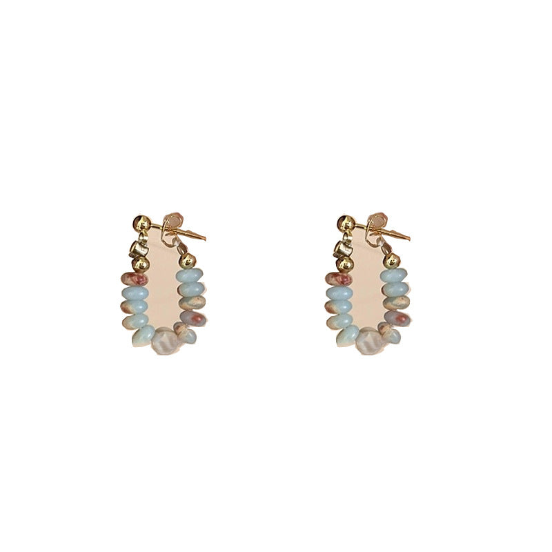 Colorful Dopamine Stone Pearl Earrings