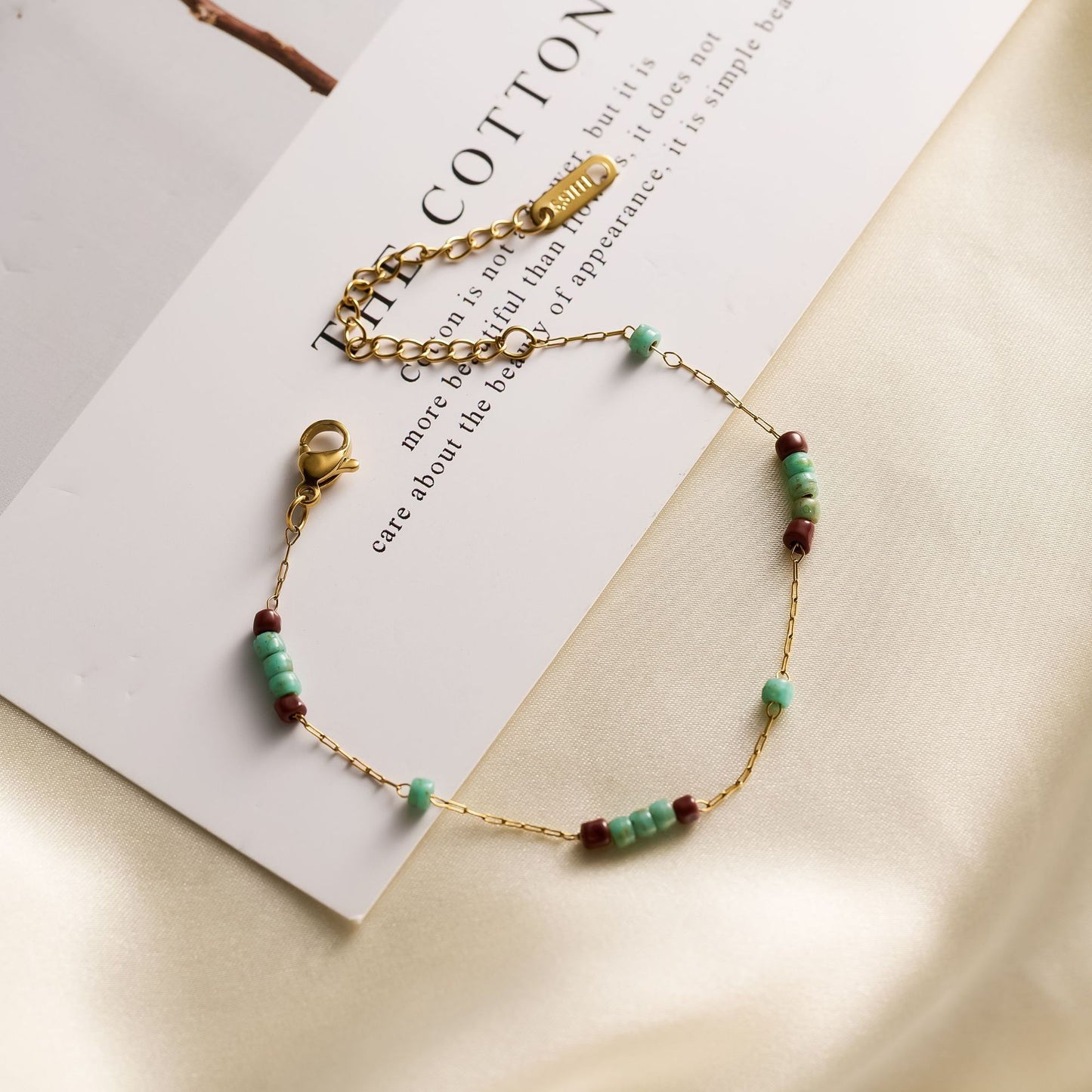 Dopamine Natural Stone Titanium Steel  Bracelet