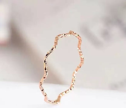 Hammered Wave Eternity Ring | Waterproof Titanium Steel Organic Stacking Band
