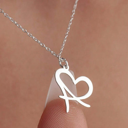 The Signature Heart – Custom Alphabet Pendant in 18k Gold Finish