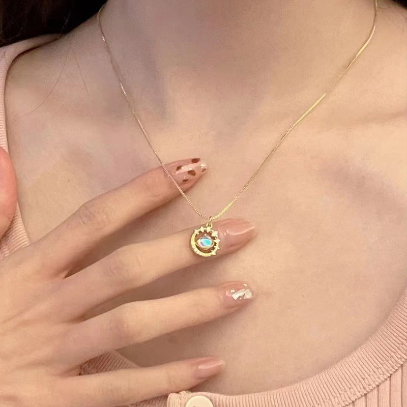 The Saturnia Orbit – Radiant Galaxy Pendant with Crystal Halo