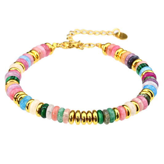 Dopamine Colorful Natural Stone Beaded Bracelet
