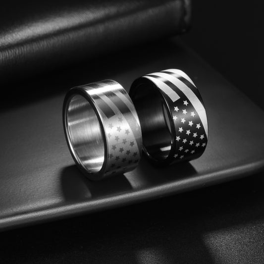 European And American Two-tone Ring - Street Fashion for Men