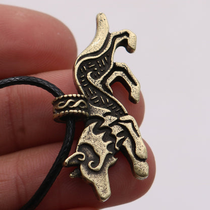 Mixed Metal Wolf Necklace Jewelry