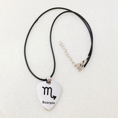 Zodiac Pick Leather 90s Cord Necklace