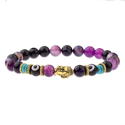 Zen Guardian Buddha Evil Eye Bracelet | Unisex Natural Stone Beaded Stretch Bracelet