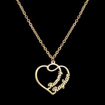 The Eternal Bond – Custom Two-Name Intertwined Heart Necklace