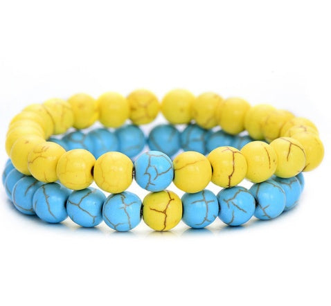 Yin Yang Distance Match Bracelets | Unisex Natural Stone Beaded Couple Set