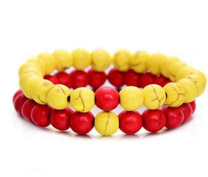 Yin Yang Distance Match Bracelets | Unisex Natural Stone Beaded Couple Set