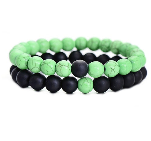 Yin Yang Distance Match Bracelets | Unisex Natural Stone Beaded Couple Set