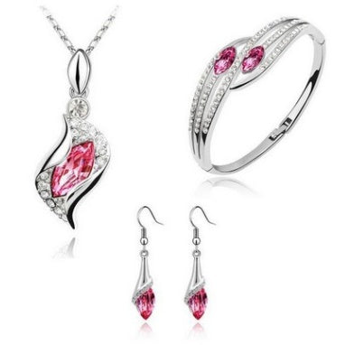 Jewelry Set - Earrings - Necklace and Bracelet Crystal Alloy