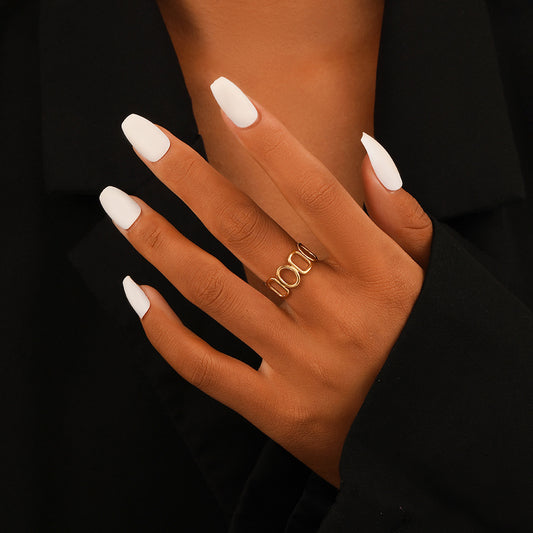 Golden Color Open Circle O-Shape Ring Jewelry