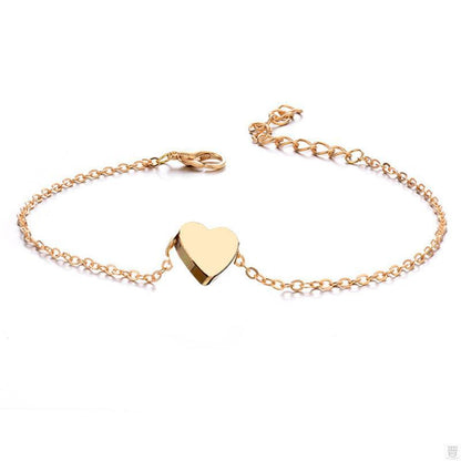 Eternal Heart Stainless Steel Link Bracelet | Unisex Minimalist Heart Charm Bracelet