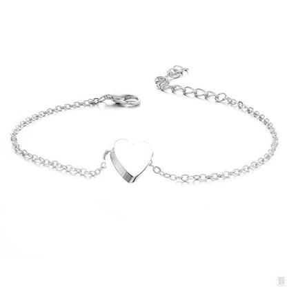 Eternal Heart Stainless Steel Link Bracelet | Unisex Minimalist Heart Charm Bracelet