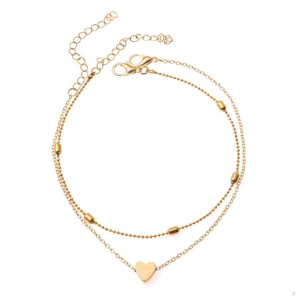 Eternal Heart Stainless Steel Link Bracelet | Unisex Minimalist Heart Charm Bracelet