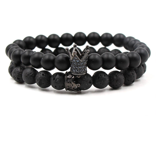 Volcanic Stone Buddha Beads Bracelet