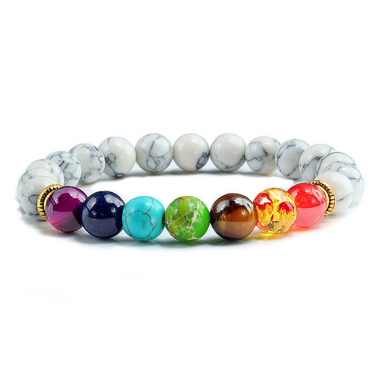 Seven Chakras Volcanic Stone Beads Bracelets