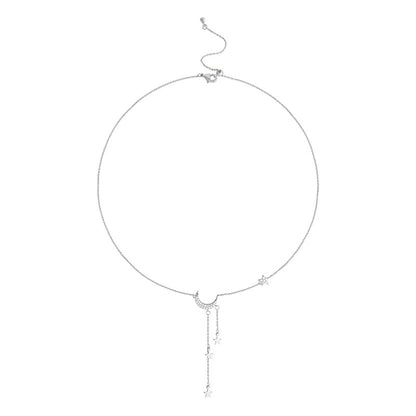 Star And Moon 90s cord Pendant Necklace