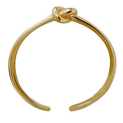 The "Eternal Knot" Open Ring | 18K Gold Tone Geometric Statement Ring | Resizable Unisex Band