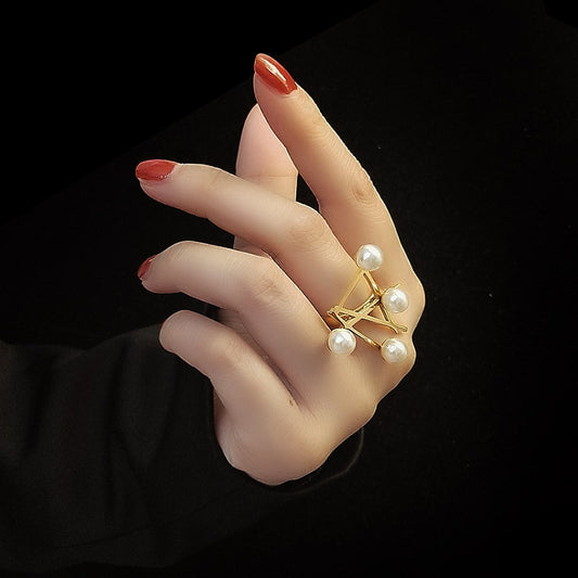 Pearl Collection Magazine Style Pearl Fashion Ring