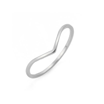 Gold V-Wave Minimalist Ring | Waterproof Stainless Steel Curved Stacking Band