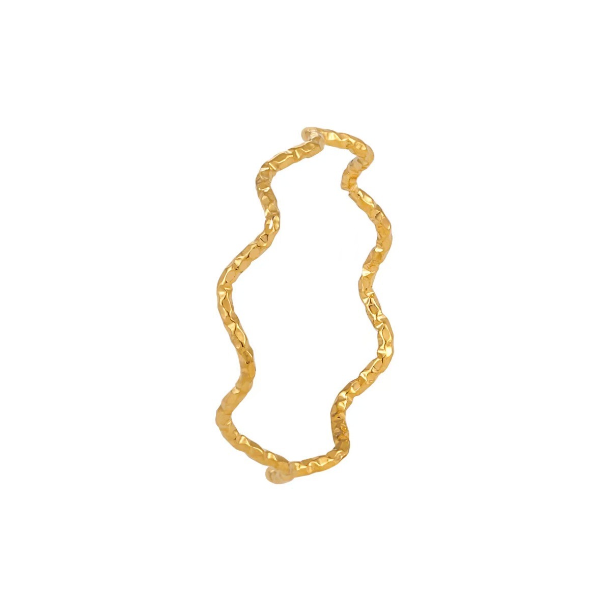 Hammered Wave Eternity Ring | Waterproof Titanium Steel Organic Stacking Band