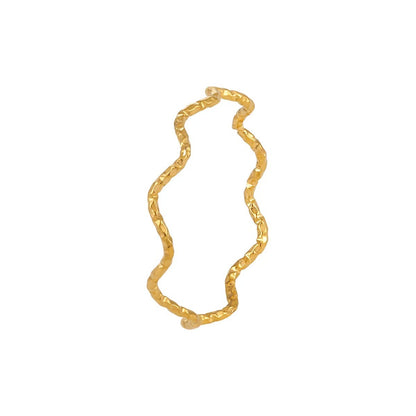 Hammered Wave Eternity Ring | Waterproof Titanium Steel Organic Stacking Band
