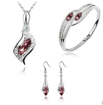 Jewelry Set - Earrings - Necklace and Bracelet Crystal Alloy