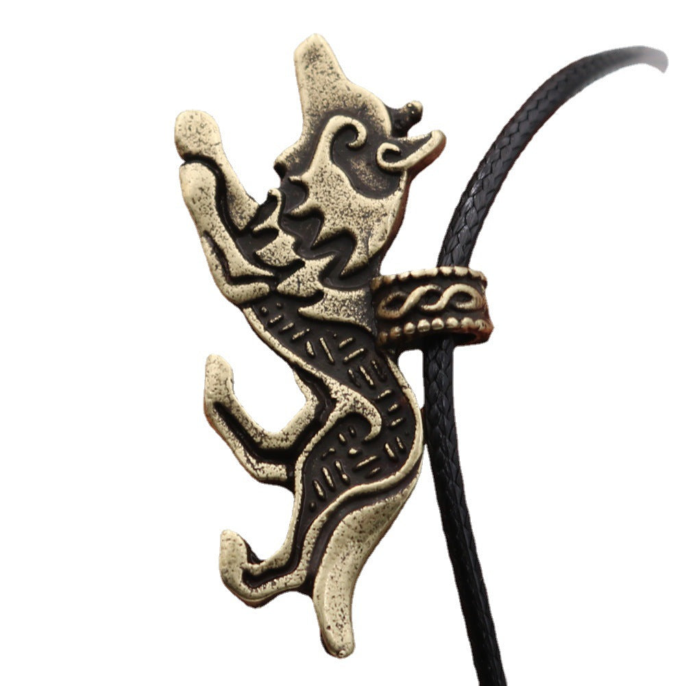 Mixed Metal Wolf Necklace Jewelry