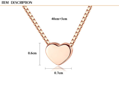 The Rose Aura Heart Solitaire – Minimalist Rose-Toned Box Link Chain