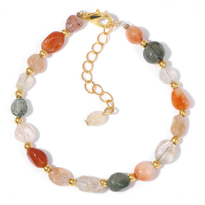 The Earth Spirit Natural Gemstone Bracelet | Unisex Stackable Stone Bead Bracelets