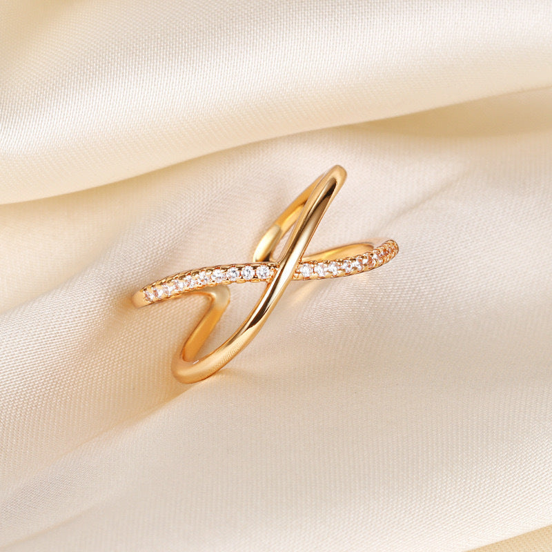Champagne Gold Color Ring Minimalist Cool Sophisticated Design-focused European And American-style Geometric Jewelry