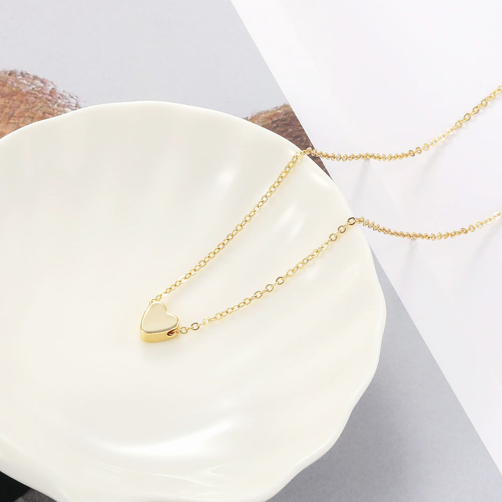 The Petite Heart Solitaire – Minimalist Link Chain in Gold & Silver