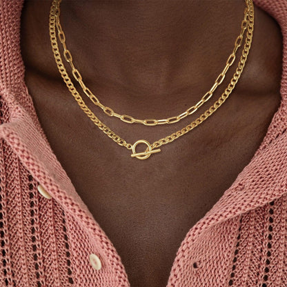 Women Retro Alloy Layered Clavicle Necklace