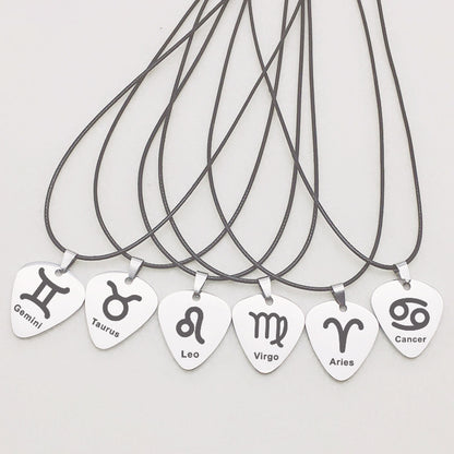 Zodiac Pick Leather 90s Cord Necklace