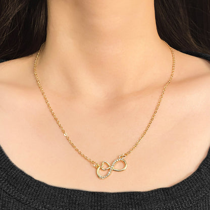 The Eternal Heart – Crystal-Accented Infinity Pendant on O-Link Chain