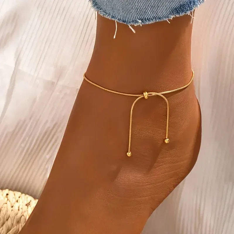 Adjustable Ball Bead Ankle Bracelet For Women - Mr Batz
