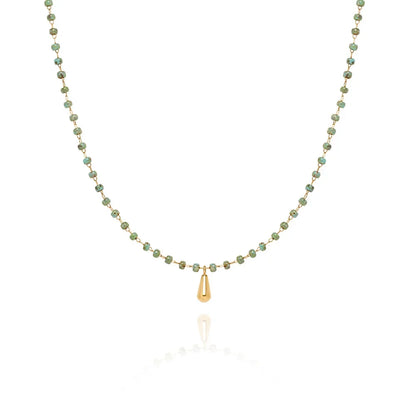 Dopamine Titanium Steel Natural Stone Necklace
