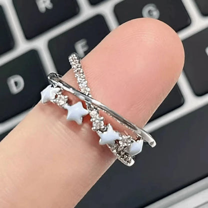 Stylish Double-layer Star Zircon Ring For Women