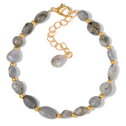 The Earth Spirit Natural Gemstone Bracelet | Unisex Stackable Stone Bead Bracelets