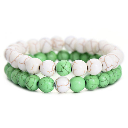 Yin Yang Distance Match Bracelets | Unisex Natural Stone Beaded Couple Set