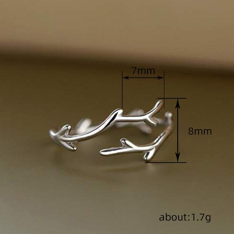 Ethereal Willow Twig Open Ring | Minimalist Forest Aesthetic Jewelry