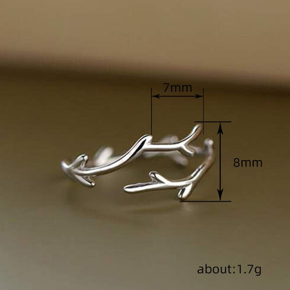 Ethereal Willow Twig Open Ring | Minimalist Forest Aesthetic Jewelry